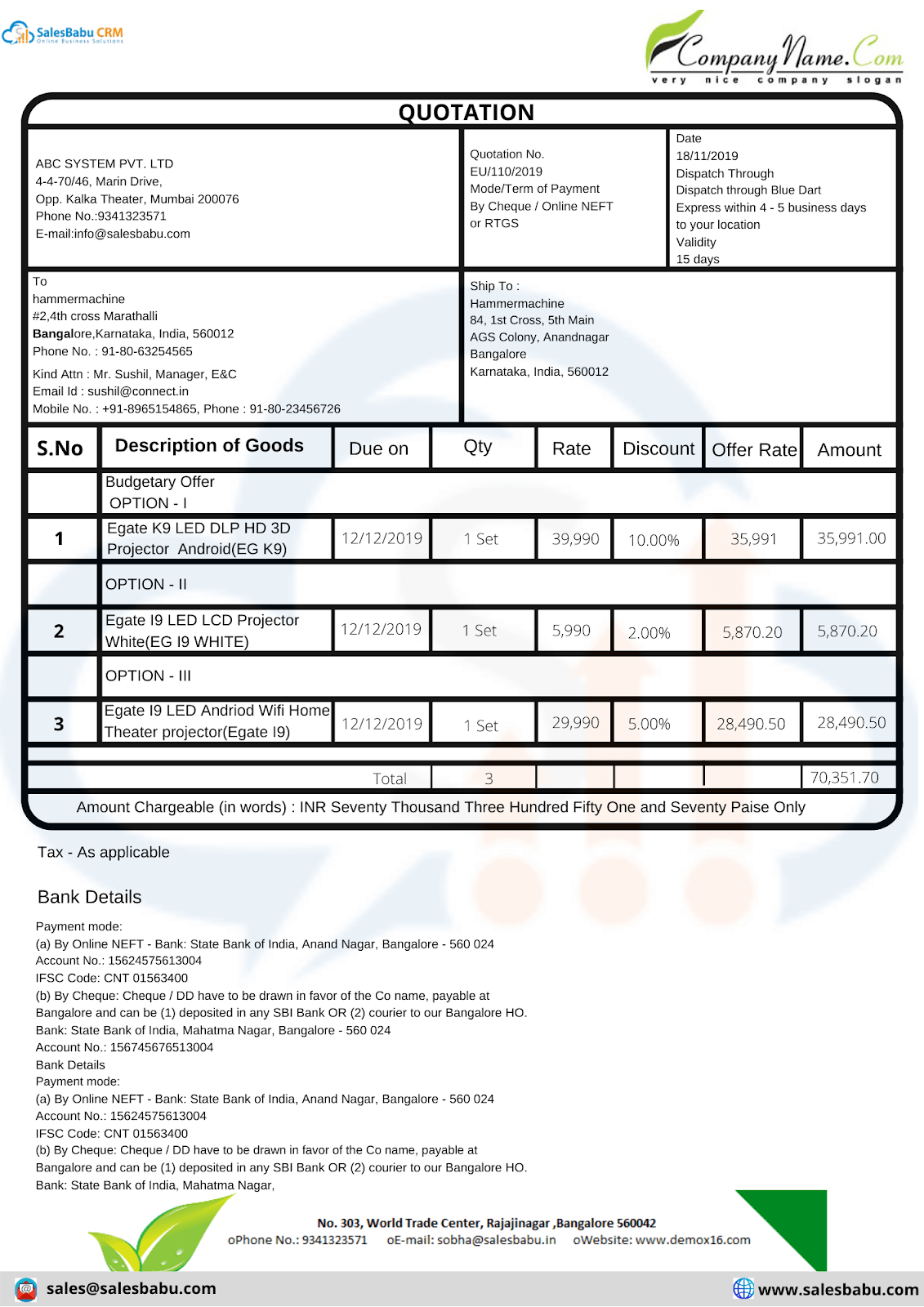 Quatation Sample