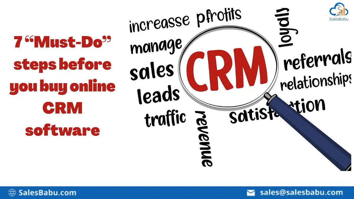 7 “Must-Do" steps before you buy online CRM software : SalesBabu.com